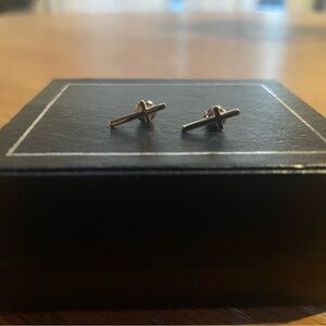 Fossil gold cross earrings